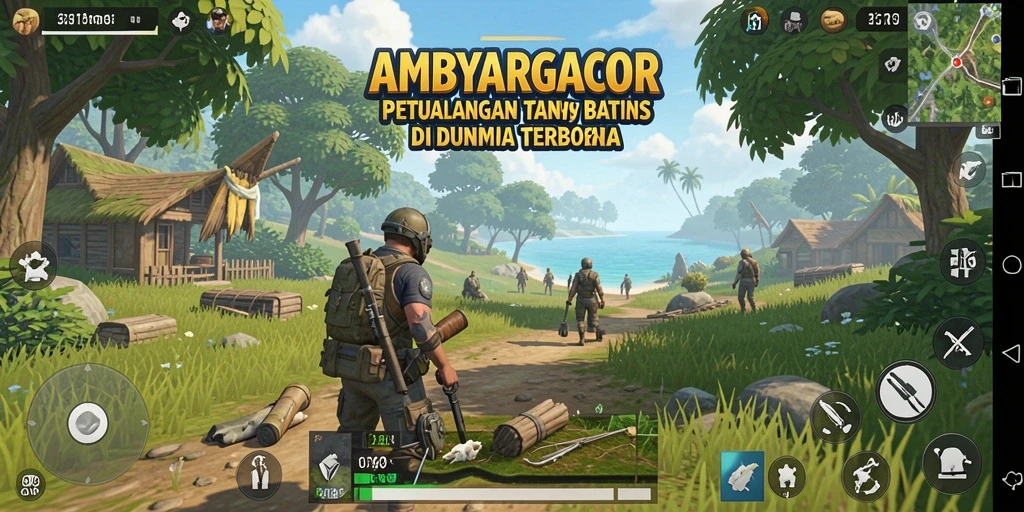 Tampilan gameplay AMBYARGACOR yang luas dan mengesankan.