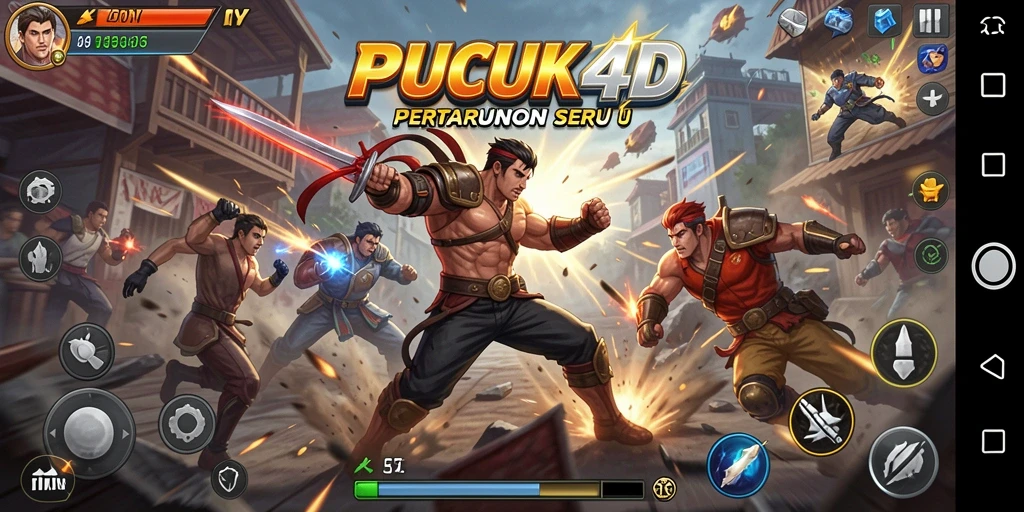 Tampilan gameplay PUCUK4D yang penuh aksi dan pertarungan seru.
