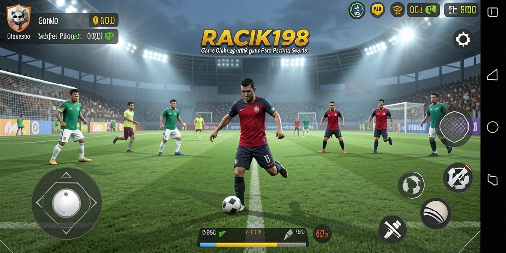 Tampilan gameplay yang seru dalam RACIK198 dengan aksi olahraga yang mendebarkan.