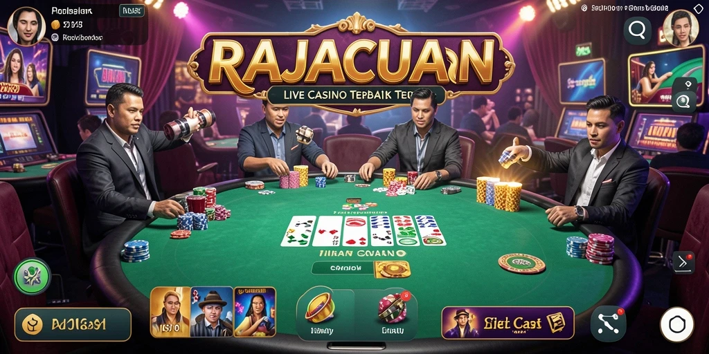 Tampilan gameplay menegangkan di aplikasi Live Casino RAJACUAN.