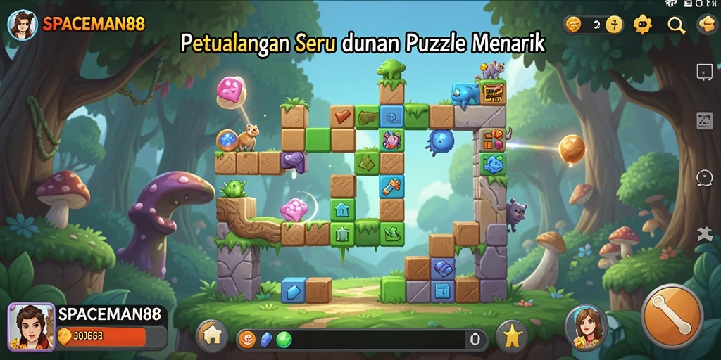 Tampilan gameplay seru di SPACEMAN88 dengan puzzle menarik.