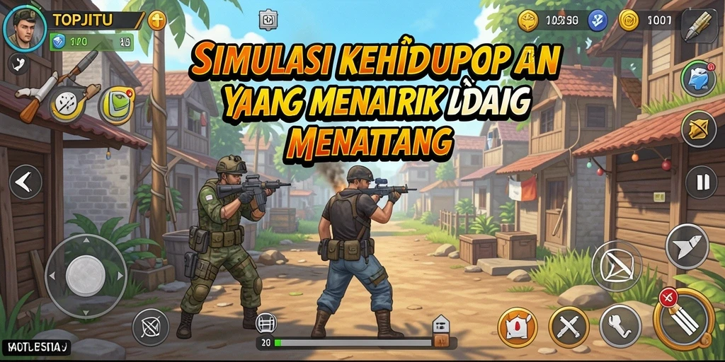 Tangkapan layar gameplay TOPJITU menampilkan karakter dalam lingkungan yang interaktif.